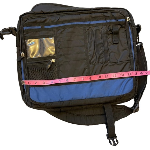 Eddie Bauer Blue & Black Messenger Bag with Laptop Carry on‎ Crossbody Bag - Picture 7 of 14